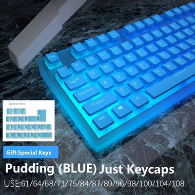 129 Πλήκτρα PBT Keycaps Pudding gaming Keycaps Kit για μηχανικό πληκτρολόγιο MX Switch RGB Διαφανές φως Πληκτρολόγιο Gamer με οπίσθιο φωτισμό