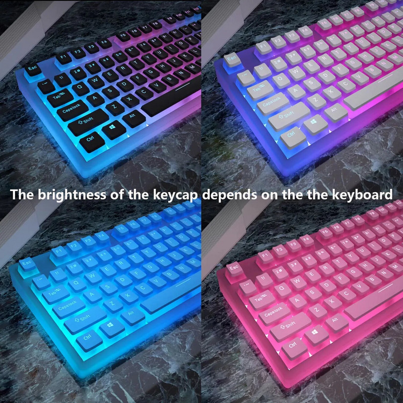 129 Πλήκτρα PBT Keycaps Pudding gaming Keycaps Kit για μηχανικό πληκτρολόγιο MX Switch RGB Διαφανές φως Πληκτρολόγιο Gamer με οπίσθιο φωτισμό