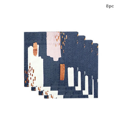 Επιτραπέζια σκεύη μιας χρήσης για 8 επισκέπτες Ναυτικό χαρτοπετσέτες Εξάγωνα πιάτα Κύπελλα για ενήλικες Χρόνια πολλά Διακόσμηση πάρτι για παιδιά αγόρια κορίτσια προμήθειες