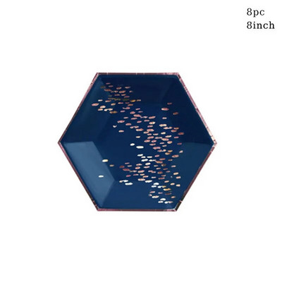 Επιτραπέζια σκεύη μιας χρήσης για 8 επισκέπτες Ναυτικό χαρτοπετσέτες Εξάγωνα πιάτα Κύπελλα για ενήλικες Χρόνια πολλά Διακόσμηση πάρτι για παιδιά αγόρια κορίτσια προμήθειες