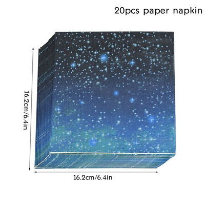 Σετ επιτραπέζια σκεύη μιας χρήσης με θέμα Starry Sky Διακόσμηση για πάρτι γενεθλίων Outer Space Star Plate Cup Τραπεζομάντιλο Βρεφικό ντους