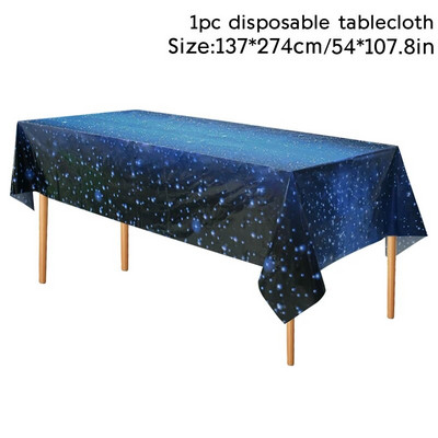 Σετ επιτραπέζια σκεύη μιας χρήσης με θέμα Starry Sky Διακόσμηση για πάρτι γενεθλίων Outer Space Star Plate Cup Τραπεζομάντιλο Βρεφικό ντους