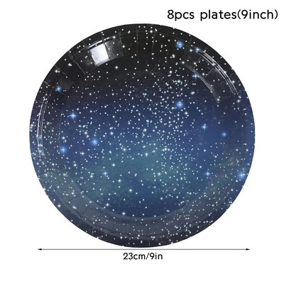 Σετ επιτραπέζια σκεύη μιας χρήσης με θέμα Starry Sky Διακόσμηση για πάρτι γενεθλίων Outer Space Star Plate Cup Τραπεζομάντιλο Βρεφικό ντους