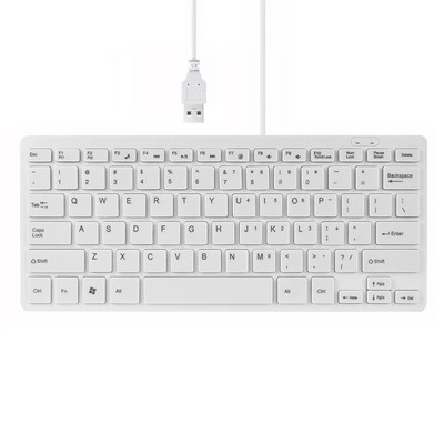 Εξαιρετικά λεπτό ενσύρματο πληκτρολόγιο USB 2.0 Mini Multimedia 78 πλήκτρων Πληκτρολόγιο παιχνιδιών φορητού υπολογιστή με ισπανικό αραβικό ρωσικό εβραϊκό αυτοκόλλητο