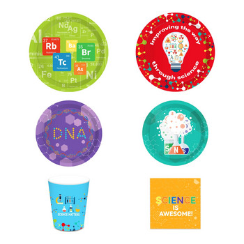 Επιστήμονας κινουμένων σχεδίων LOVE Science DNA Chemical Party Σετ σερβίτσια μιας χρήσης Πιάτα γενεθλίων Χαρτοπετσέτες Φλιτζάνια Baby Shower Party Decor