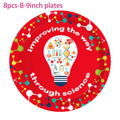 Επιστήμονας κινουμένων σχεδίων LOVE Science DNA Chemical Party Σετ σερβίτσια μιας χρήσης Πιάτα γενεθλίων Χαρτοπετσέτες Φλιτζάνια Baby Shower Party Decor