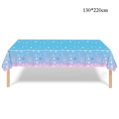 Gradient Blue Snowflake Party Theme Επιτραπέζια σκεύη Χειμερινά Χριστούγεννα Σετ τεσσάρων τεμαχίων από χαρτί Κύπελλο Χάρτινο πιάτο Χαρτοπετσέτα Μαχαίρι Κουτάλι