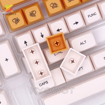 KYOMOT White Honey Milk 140 Key Caps Корейски Руски PBT XDA Profile Keycaps за Cherry MX Switch IKBC Ducky Mechanical Keyboard