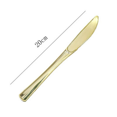 Επιτραπέζια σκεύη μιας χρήσης χρυσό μαχαίρι και πιρούνι κουτάλι σερβίτσιο γενεθλίων ασημένιο ροζ χρυσό προμήθειες για πάρτι μαχαίρι φρούτων κουτάλι επιδόρπιο