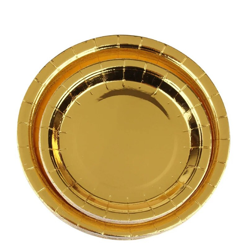 Νέο επιχρυσωμένο θέμα για πάρτι αναλώσιμα είδη διακόσμησης γενεθλίων Επιτραπέζια σκεύη Χαρτί πιάτο χαρτοπετσέτα Κύπελλο Baby Shower Kid Wedding