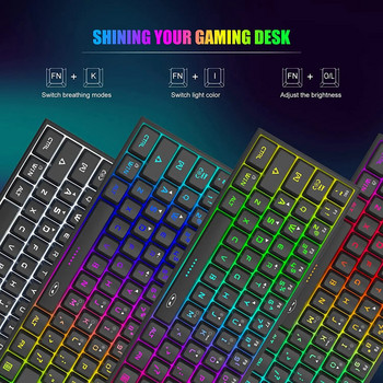 MageGee TS91 Mini 60% клавиатура за игри/офис, водоустойчива клавиатура с кабелна RGB подсветка, компактна компютърна клавиатура за Windows/Mac/
