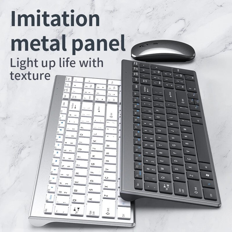 Bluetooth 5.0 & 2.4G ασύρματο πληκτρολόγιο και ποντίκι Combo Mini πληκτρολόγιο πολυμέσων Σετ ποντικιού για φορητό υπολογιστή τηλεόραση iPad Macbook Android