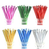 25 τμχ/παρτίδα Γυαλιστερά μωβ χάρτινα καλαμάκια μεταλλικά χρυσά Καλαμάκια πόσης μιας χρήσης Chevron για παιδιά Γενέθλια Διακόσμηση γάμου DIY