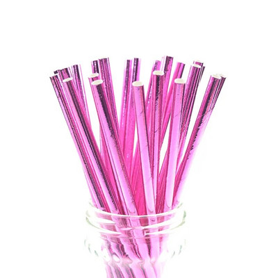 25 τμχ/παρτίδα Γυαλιστερά μωβ χάρτινα καλαμάκια μεταλλικά χρυσά Καλαμάκια πόσης μιας χρήσης Chevron για παιδιά Γενέθλια Διακόσμηση γάμου DIY