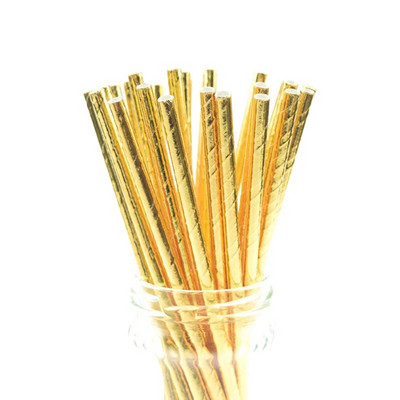 25 τμχ/παρτίδα Γυαλιστερά μωβ χάρτινα καλαμάκια μεταλλικά χρυσά Καλαμάκια πόσης μιας χρήσης Chevron για παιδιά Γενέθλια Διακόσμηση γάμου DIY