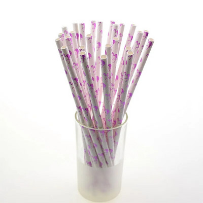 25 τμχ/παρτίδα Γυαλιστερά μωβ χάρτινα καλαμάκια μεταλλικά χρυσά Καλαμάκια πόσης μιας χρήσης Chevron για παιδιά Γενέθλια Διακόσμηση γάμου DIY