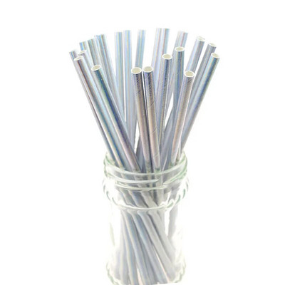 25 τμχ/παρτίδα Γυαλιστερά μωβ χάρτινα καλαμάκια μεταλλικά χρυσά Καλαμάκια πόσης μιας χρήσης Chevron για παιδιά Γενέθλια Διακόσμηση γάμου DIY