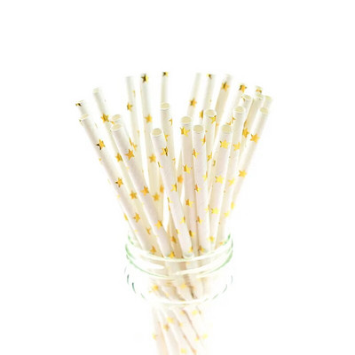 25 τμχ/παρτίδα Γυαλιστερά μωβ χάρτινα καλαμάκια μεταλλικά χρυσά Καλαμάκια πόσης μιας χρήσης Chevron για παιδιά Γενέθλια Διακόσμηση γάμου DIY