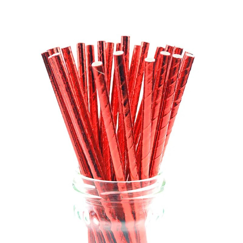 25 τμχ/παρτίδα Γυαλιστερά μωβ χάρτινα καλαμάκια μεταλλικά χρυσά Καλαμάκια πόσης μιας χρήσης Chevron για παιδιά Γενέθλια Διακόσμηση γάμου DIY