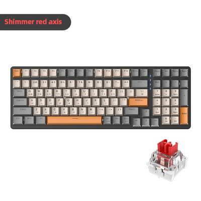 K6 Μηχανικό ασύρματο πληκτρολόγιο Bluetooth Πληκτρολόγιο παιχνιδιών 100 πλήκτρων 2.4G 3 λειτουργιών Πληκτρολόγιο παίκτη Κόκκινο/Μπλε διακόπτης Αξεσουάρ παιχνιδιού