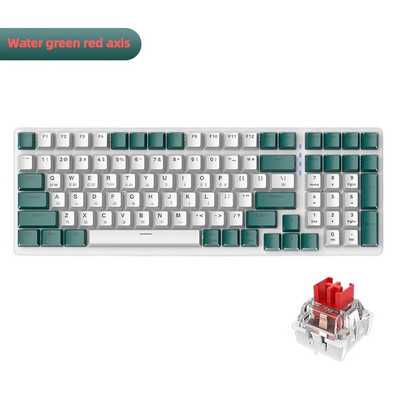 K6 Μηχανικό ασύρματο πληκτρολόγιο Bluetooth Πληκτρολόγιο παιχνιδιών 100 πλήκτρων 2.4G 3 λειτουργιών Πληκτρολόγιο παίκτη Κόκκινο/Μπλε διακόπτης Αξεσουάρ παιχνιδιού