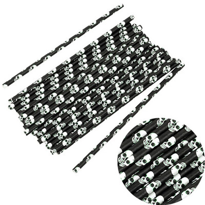 25 τμχ Καλαμάκια αποκριάτικων πάρτι μιας χρήσης Νυχτερίδα Skull Drinking Straws Holiday Bar Home Party Party Halloween Decoration