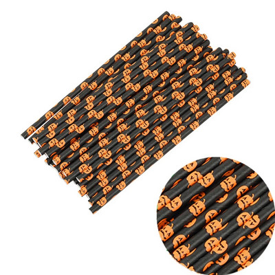 25 τμχ Καλαμάκια αποκριάτικων πάρτι μιας χρήσης Νυχτερίδα Skull Drinking Straws Holiday Bar Home Party Party Halloween Decoration