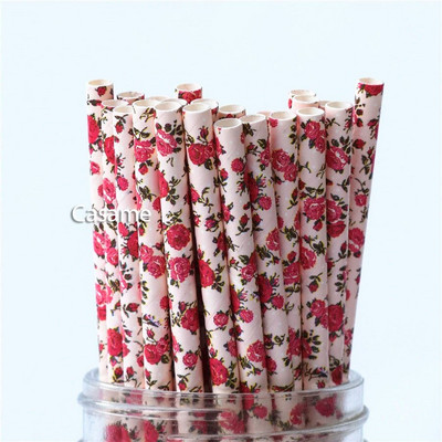 25 τμχ έγχρωμα χάρτινα καλαμάκια πάρτι προμήθεια πολύχρωμο ανάμεικτο χαρτί καλαμάκι Παιδικό πάρτι γενεθλίων Διακοσμήσεις γάμου Χαρτί καλαμάκια πόσιμου