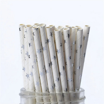 25 τμχ έγχρωμα χάρτινα καλαμάκια πάρτι προμήθεια πολύχρωμο ανάμεικτο χαρτί καλαμάκι Παιδικό πάρτι γενεθλίων Διακοσμήσεις γάμου Χαρτί καλαμάκια πόσιμου