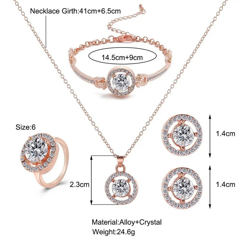 4 κομματια κοστούμι κοσμήματα Δημιουργικό απλό ταμπεραμέντο Γυναικεία κοσμήματα Τρυπάνι νερού Δαχτυλίδι κολιέ κοσμήματα