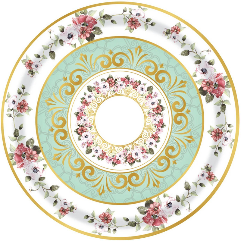 8 Guests Επιτραπέζια σερβίτσια μιας χρήσης Ροζ Λουλούδια Πιάτα Φλιτζάνια Πανό Χαρτοπετσέτες Κορίτσια Χρόνια Πολλά Διακοσμητικά για πάρτι για μωρά