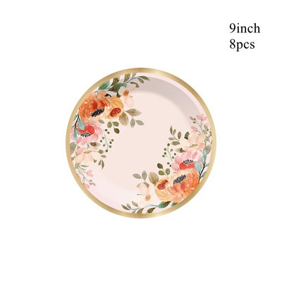 1σετ Επιτραπέζια σκεύη μιας χρήσης Επίπεδα χάρτινα ποτήρια λουλουδιών για πάρτι τσαγιού Διακοσμήσεις γάμου γενεθλίων για νυφικό