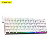 E-YOOSO Z686 RGB USB 60% Μίνι λεπτό μηχανικό gaming Ενσύρματο πληκτρολόγιο Κόκκινο διακόπτη 68 πλήκτρων Ρωσικά πορτογαλικά βραζιλιάνικα για υπολογιστές