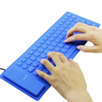 Силиконова без звук мека клавиатура 85-клавишна компютърна клавиатура USB кабелна клавиатура преносим мини лаптоп компютър сгъваема водоустойчива клавиатура