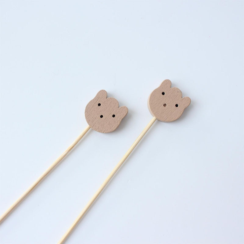 100 τμχ οδοντογλυφίδες από μπαμπού Cute Bear Cat Pig Flamingo Swan Duck Fruit Picks Σουβλάκι κοκτέιλ μπαστούνια σάντουιτς Διακόσμηση πάρτι