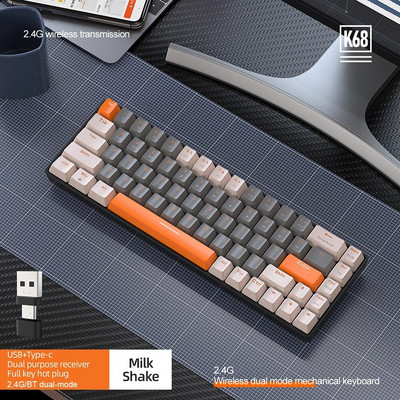 K6 Mechanical Keyboard 100 Keys PBT Keycap Type-C 2.4G Bluetooth Wireless 3 Mode Keyboard RGB Hotswap Gaming Mechanical Keyboard