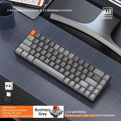K6 Mechanical Keyboard 100 Keys PBT Keycap Type-C 2.4G Bluetooth Wireless 3 Mode Keyboard RGB Hotswap Gaming Mechanical Keyboard