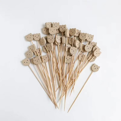 100 τεμ. Επιδόρπιο μπουφέ μπουφέ στικ μπαμπού με πινακίδα φρούτων Διακόσμηση κοκτέιλ για σουβλάκι από μπαμπού