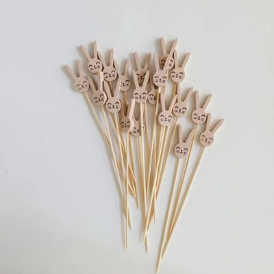 100 τεμ. Επιδόρπιο μπουφέ μπουφέ στικ μπαμπού με πινακίδα φρούτων Διακόσμηση κοκτέιλ για σουβλάκι από μπαμπού