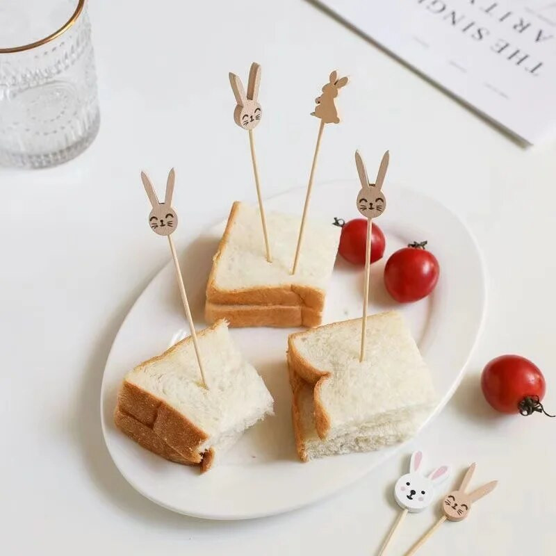 100 τεμ. Επιδόρπιο μπουφέ μπουφέ στικ μπαμπού με πινακίδα φρούτων Διακόσμηση κοκτέιλ για σουβλάκι από μπαμπού