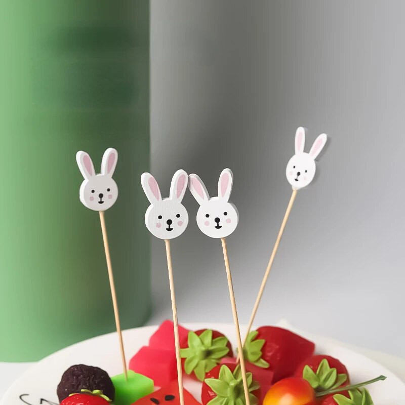100 τεμ. Επιδόρπιο μπουφέ μπουφέ στικ μπαμπού με πινακίδα φρούτων Διακόσμηση κοκτέιλ για σουβλάκι από μπαμπού
