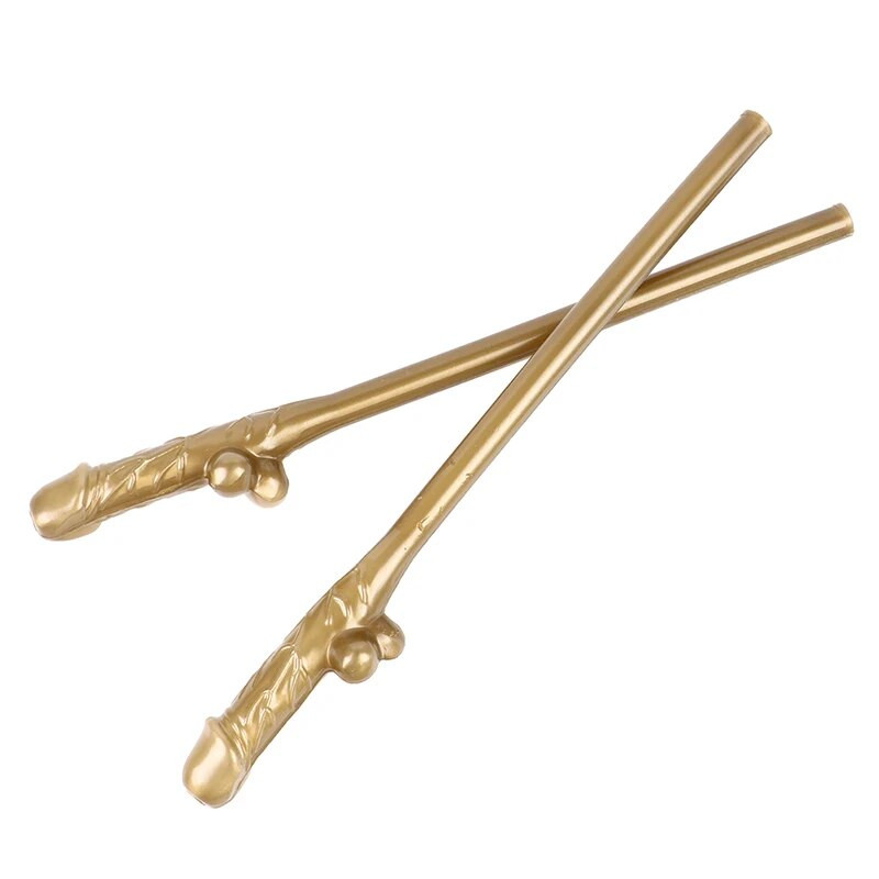 10 vnt. auksiniai varpos šiaudeliai nuotakos dušas Seksuali vištienos naktis Willy geriantis varpą Naujovė nuogas šiaudelis Barui mergvakariui