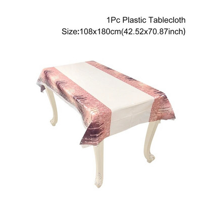 Ροζ χρυσό σερβίτσιο μιας χρήσης Διακόσμηση πάρτι γενεθλίων γάμου Παιδικό ντους μωρού Κοριτσάκι Νυφικά προμήθειες Χάρτινο πιάτο Κύπελλο σερβίτσιο