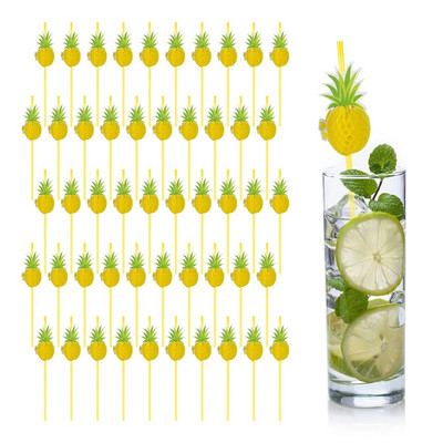 50 τμχ/παρτίδα χάρτινα καλαμάκια για φλαμίνγκο ανανάς με καλαμάκια Cupcake Χαβάης Διακόσμηση Προμήθειες Χάρτινα καλαμάκια πόσιμου
