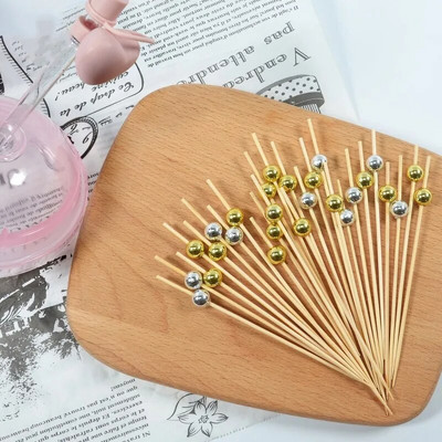 100 de bucăți de unică folosință degradabile de fructe stick bambus cupcake fructe furculiță petrecere desert salată stick frigarui cocktail decor petrecere