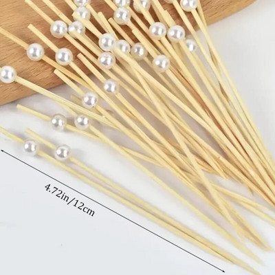 100 τμχ Διασπώμενο ραβδί φρούτων μιας χρήσης μπαμπού Pick Cupcake Fruit Fork Party Dessert Salad Stick Cocktail Skewer party Decor