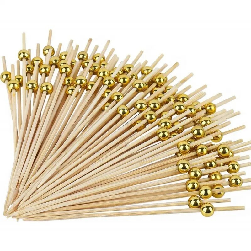 100 τμχ Διασπώμενο ραβδί φρούτων μιας χρήσης μπαμπού Pick Cupcake Fruit Fork Party Dessert Salad Stick Cocktail Skewer party Decor