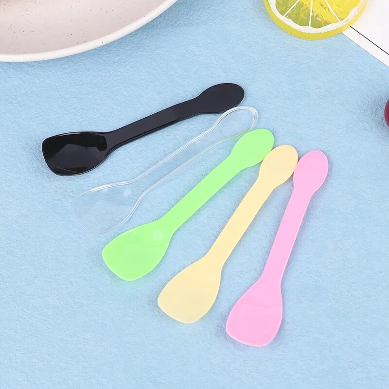 100 τμχ Μίνι Πλαστικά Κουτάλια Πλατεράκια Κουτάλες για Ζελέ Παγωτό Επιδόρπιο Ορεκτικό Πλαστικό κουτάλι για Προμήθειες πάρτι