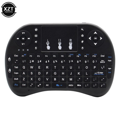 Uus taustvalgustusega inglise vene hispaania araabia heebrea 2.4G Air Mouse kaugpuuteplaat Android TV Box PC I8 Mini juhtmeta klaviatuur