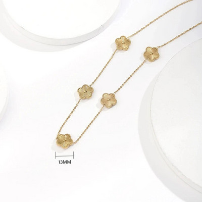 ALTERA Prabangus gėlių pakabukas, karoliai, apyrankės auskarai, paauksuoti, neblunkantis nerūdijančio plieno dobilų papuošalų rinkinys moterims, dovana